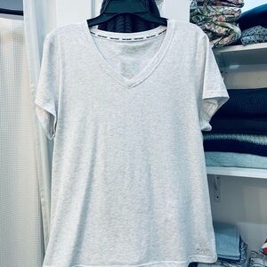 DKNY Gray V-Neck Women's Top